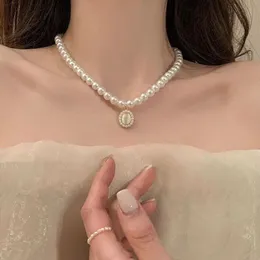 Sailormoon Nature Pearl Circle Necklace Designer Jewelry Choker Goth Trend Jewelry Luxury Halsband Iced Out Chain Sister Gift Halsband Designer 2024