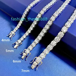 Klasyczna konstrukcja stylowa bransoletka Colormoissanite 925 Srebrna bransoletka VVS łańcuch diamentowy