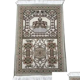 Carpets 70X110Cm Thin Islamic Muslim Prayer Mat Salat Musallah Rug Tapis Carpet Tapete Banheiro Praying Girls Kids Drop Delivery Home Dhmup