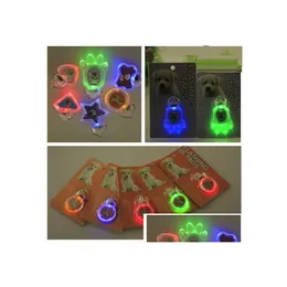 Hundtagg, ID -kort LED -blinkande hundtagg husdjursnamn id Paw Star Heart Round Bone Drop Delivery Home Garden Pet Supplies Dog Supplies DHZ0O