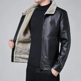 Men's Jackets 2023 Men Winter Leather Autumn and Fur Coat with Fleece Warm Pu Jacket Biker S4XL 231115