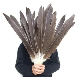 Andra evenemangsfestleveranser 10st Natural Eagle Feathers for Crafts 40 60cm 16 24 "Black Big Birds Feather Accessories Carnival Holiday Decoration 231116