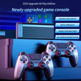 وحدات التحكم في اللعبة joysticks H9 128G لعبة معركة مزدوجة HD الإخراج رباعي النواة Home TV ثنائية اللاعبين محاكاة لوحات الفيديو