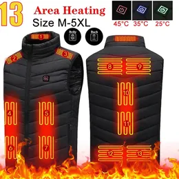 Men's Vests 13/9 Places Areas Heated Vest For Men Warm USB Heated Thermal Vest Winter Self Men's Heating Vest Jacket Washable Size S-7L 231116