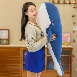 Net celebrity new whale doll plush toy large strip doll Rag Doll lazy sleeping clamp leg pillow