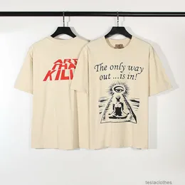 디자이너 패션 의류 럭셔리 티 Tshirts 갤러리 퇴치 눈을 빛나는 영어 더러운 단어 레터 슬로건 손바닥 금 스탬핑 인쇄 남성 짧은 슬리브