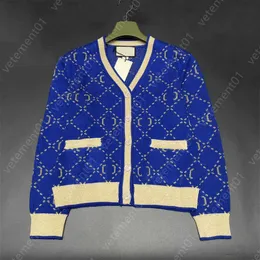 Maglioni cardigan Giacca maglione firmata da donna Stampa doppia lettera Moda casual manica lunga scollo a V maglione lavorato a maglia abbigliamento donna