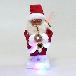 Juldekorationer Electric Santa Claus med musikinstrument Musik Plush Doll Decoration Ornament Kids Toys Gifts Snabbleverans