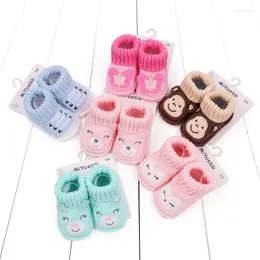Детские носки для первых ходоков с милыми животными, теплые хлопковые весенне-осенние мягкие дышащие носки для мальчиков и девочек