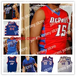 대학 농구는 맞춤형 대학 농구 Depaul Blue Demons Jerseys Jalen Terry Courvoisier McCauley Yor Anei Javon