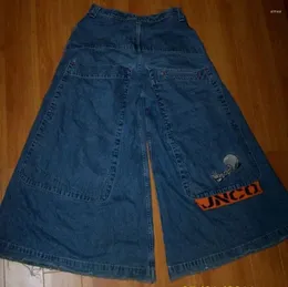 Herren Jeans Übergroße Tasche Retro Wkwkp00180 Cargo Street Punk JNCO Y2K Herren Hip Hop Weites Bein Bodenlange Denim-Hose
