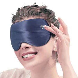 Sleep Masks Rechargeable Cordless Heated Eye Mask Vibration Massager Hot Compress for Relief Dry Eyes Fatigue Real Silk 231116