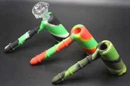 CSYC SI001 HOOFAH SILICON BONGS Färgglada silikon som röker vattenrör obrottsbar perc hammerbubbler med 18 mm manlig ZZ