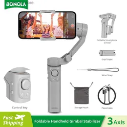 Stabilizers Bonola Gimbal Mobile Phone Stabilizer 3 Axis Anti-shake for Samsung S23 Ultra/iPhone 14 Pro Max/13 Foldable Handheld Gimbal F5 Q231116