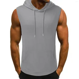 Heren tanktops zomer vrije tijd sport hoodie heren mode mannelijk selonisch slank fit mouwloos vest bodybuilding gym mannen kleding