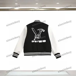 xinxinbuy Men designer Coat Jacket Mixed Tool Letter Embroidery long sleeves women white khaki Black blue XS-XL