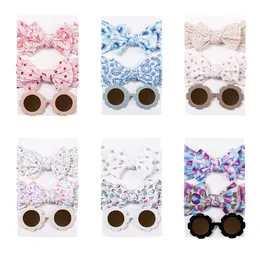 Kwiatowe okulary przeciwsłoneczne Baby Girls Floral Prints Nylon Head Baby Boy Girl Gorose Okulass Dzieciowe akcesoria