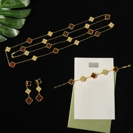 collana abito quadrifoglio conchiglia naturale gemma placcata oro 18 carati designer per donna T0P regalo di anniversario in stile classico di alta qualità da banco 001