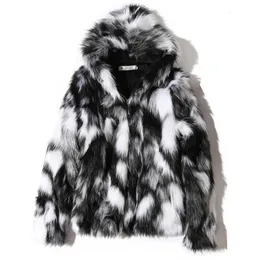 Herrpäls faux 2023 vinter varm plus fleece casual mens huva jacka tjock boutique fashionabla manliga smala rockar storlek s5xl 231115