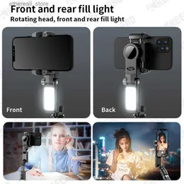 Stabilizers New Q18 Desktop Following The Shooting Mode Gimbal Stabilizer Selfie Stick Tripod with Fill Light for Iphone Android Smartphone Q231116