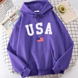 Kvinnors päls faux usa amerikansk flagga patriotiska tryck kvinnor sweatshirt harajuku casual hoody mode lösa hoodie höst vintage varm kvinnlig topp 231116