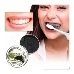 Sbiancamento dei denti Polvere sbiancante per denti naturale al 100% White Master Tooth Carbone attivo organico Tootaste di bambù 6 pezzi Consegna a goccia H Dh39E