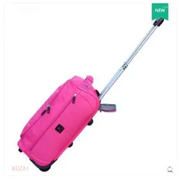 ダッフルバッグ18インチ20インチ22女性旅行荷物荷物トロリーホイールキャビンローリングスーツケースケーストート
