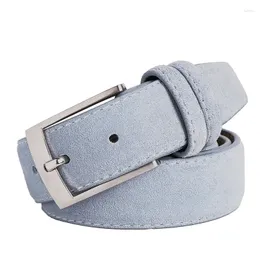 Cinture classiche di alta qualità in pelle di mucca per pelle scamosciata e jeans da donna con fibbia scozzese da uomo