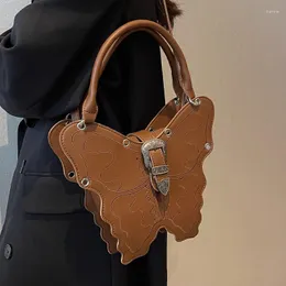 Akşam çantaları vintage kelebek omuz çantası kadınlar için pu deri bayanlar crossbody moda serin kadın çanta tote fermuar ile