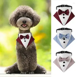 Obroże dla psa Tuxedo Zmagana kołnierz Pet Wedding Kowączka Salik Regulowany szyjacz Bowtie Czarny kostium formalny dla szczeniaka