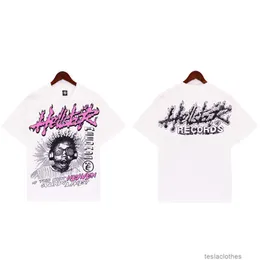 디자이너 패션 의류 럭셔리 티 Tshirts 작은 트렌디 한 Hellstar Sound High Street 느슨한 느슨한 남성 여성의 순수면 짧은 슬리브 티셔츠 INS