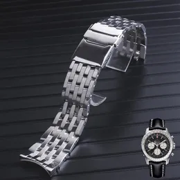 22mm 24mm Cruved end high Quality Solid Stainless Steel Watch Bracelet For Breitling Watch258s