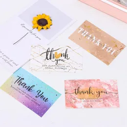 بطاقات المعايدة 30pcs الرخام شكرا Cardstock شكرًا لك على دعم حزمة التغليف الهدايا MySmall Business