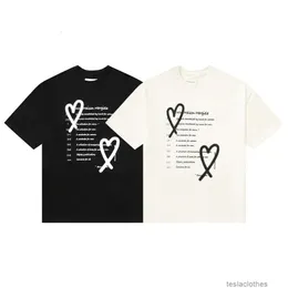 Designermodekleidung Luxus-T-Shirts T-Shirts Mm6 Magilla Sommer New Love Letter Kurzarm-T-Shirt Herren Damen High Street Casual Reine Baumwolle Sommer-Paar-Top