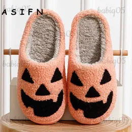 Pantofole ASIFN Zucca Pantofole di Halloween Donna Uomo Morbido peluche Accogliente Coperta Fuzzy Calzature invernali Scarpe da casa Regalo di moda Nuovo T231116