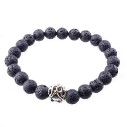 Charm Bracelets 8Mm Volcano Lava Stone Dog Paw Tree Of Life Bracelet Diy Essential Oil Diffuser For Women Jewelry Drop Delivery Jewelr Dh5Ph