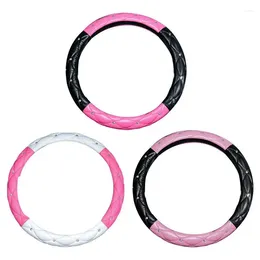 Steering Wheel Covers Glitter Cover AntiSlip PU Leather Rhinestone Soft Car Interior Accessories For Women Girls