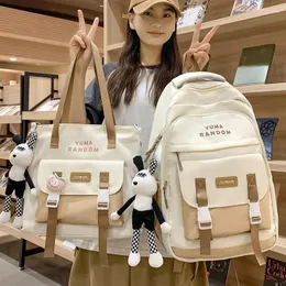 School Bags Student Schoolbag Set Large Capacity Multifunctional Travel Backpack Children's Handbag 2pcs Matching