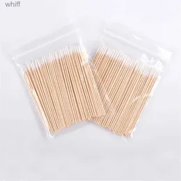 Cotton Swab 100pcs Disposable Micro Cotton Swabs Nails Makeup Ears Cleaning Sticks Cosmetic Wood Cotton Buds Tips Eyelash Extension ToolsL231117