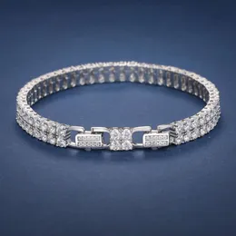 Armbandhalsband Moissanite Dropshipping Pass Diamond Tester 2 rader 3mm Tennis Högkvalitativ 925 Sterling Silver