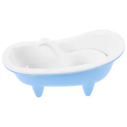 Tallrikar 1 Set Snack Bowl Fruit Servering BathTub Form Candy Tray dessert med sked