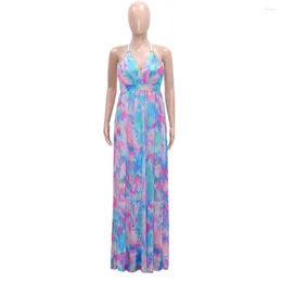 Casual klänningar kvinnor lång klänning kvinnlig sommar streetwear robe girls rygglösa camis vestidos lady's party maxi