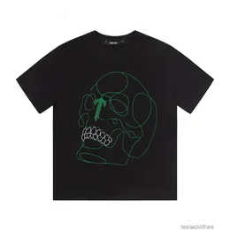 Tasarımcı Moda Giyim Lüks Tees Tshirts Trapstar Moda Br İşlemeli Kafatası Kafası Kısa Kollu Yaz Yeni Gevşek Pamuk Mürettebat Boyun Erkekler Kadın T-Shirt Moda
