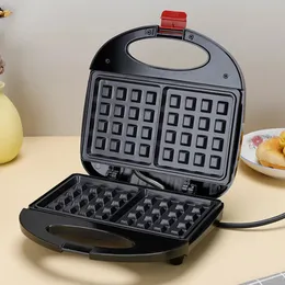 3 in 1 아침 식사 제조업체 750W 전기 모래 제조업체 Panini Press Machine Icecream Waffles Burger Grill 231116