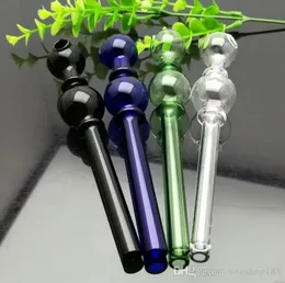 Новая курящая труба мини -кальян стеклянные бонги красочные металлические формы цветные двойные пузырьковые стекло Прямой кипящий горшок
