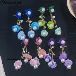 dangle earrings draweye spring Summer for women flowersearls甘い韓国のファッションジュエリー