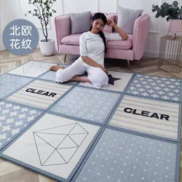 Carpets Nordic Style Spliced 3D Printed Soft Flannel Memory Foam Play Area Rug Kids Room Crawl Mat Cartoon Thicken Tatami Carpet