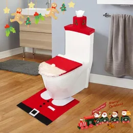 مقعد المرحاض يغطي لطيف عيد الميلاد دبابة الغطاء الإبداعي وغطاء Floornat المنزل سنة زخرفة هدية نافيداد