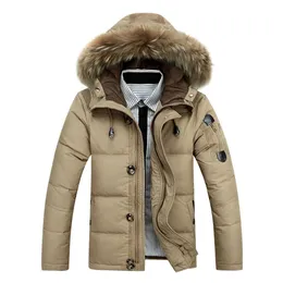 Men's Down Parkas Coat Winter Fashion Fur Neckline Raincoat Park Military Windproof Multi Pocket Outdoor Casual Jacket 231116