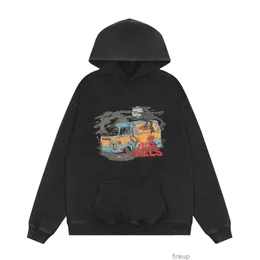 Sweatshirts Erkek Kadın Tasarımcısı Hoodies Moda Sokak Giysesi Galerileri Bölümleri Amerikan High Street Vintage Araba Baskı Erkek Kadınların Gevşek Kapşonlu Sweaters